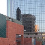 Modern Bldg with old building reflection